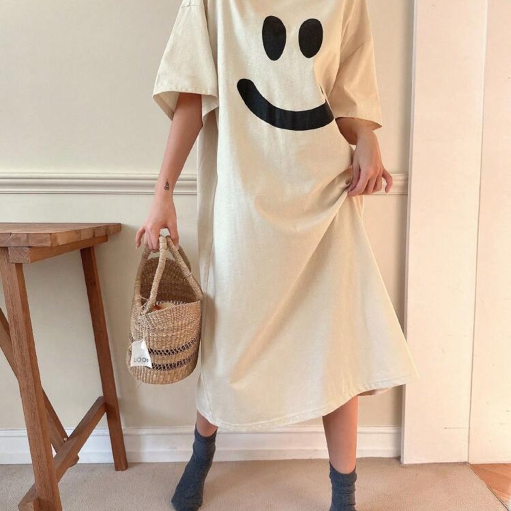 Smiley Face Beige Dress